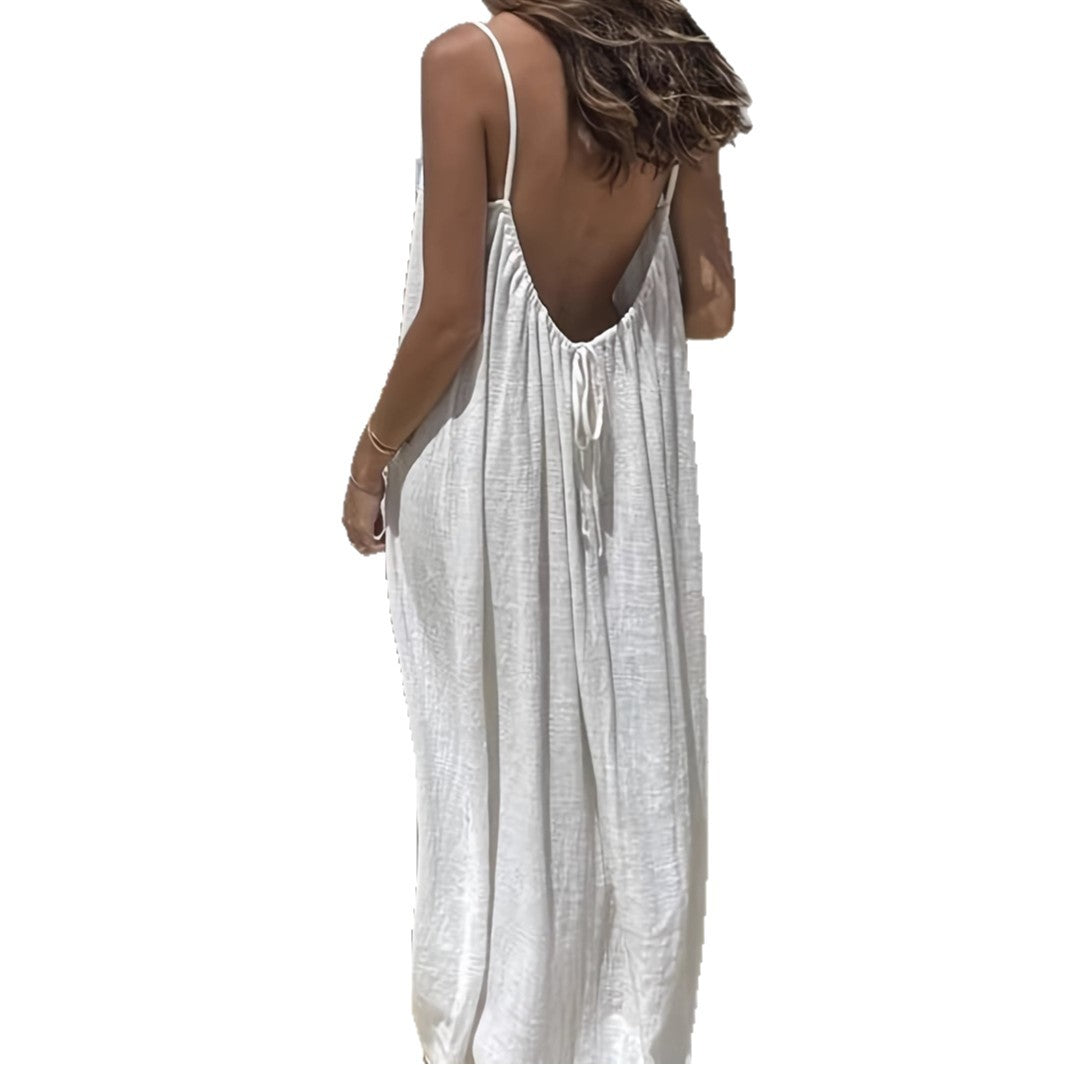 Women's Backless Loose Long Home Wear Dress