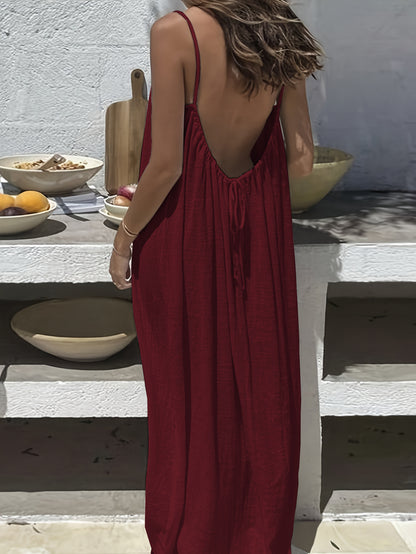 Women's Backless Loose Long Home Wear Dress