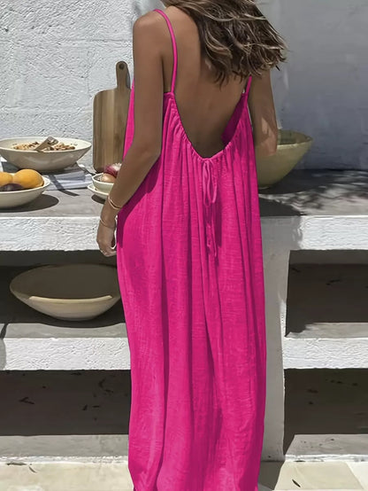 Women's Backless Loose Long Home Wear Dress