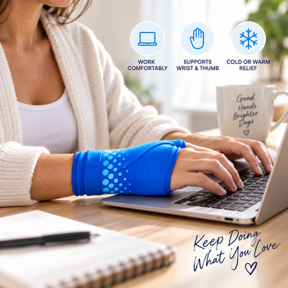 The wrap worn while typing at a desk
