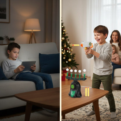 Before: on a tablet. After: up and playing the target game