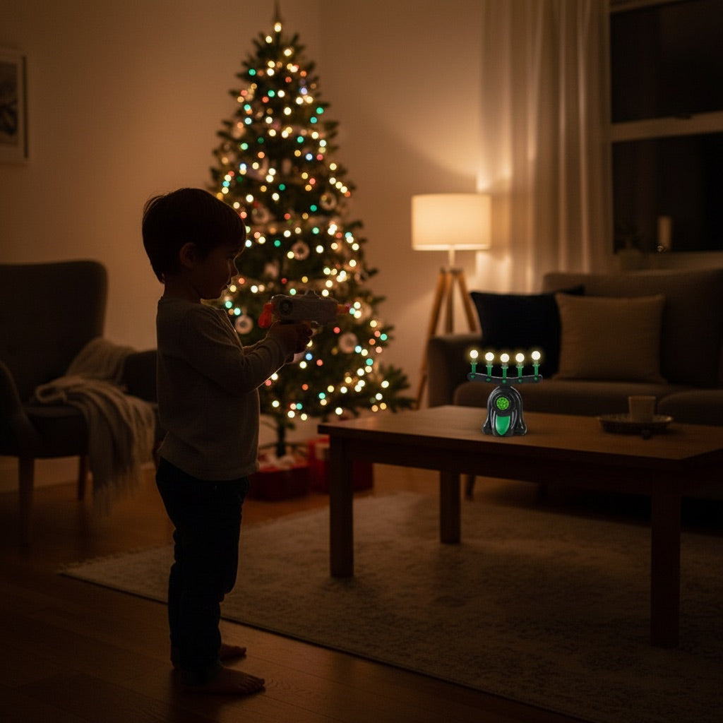 The balls glow with the lights off