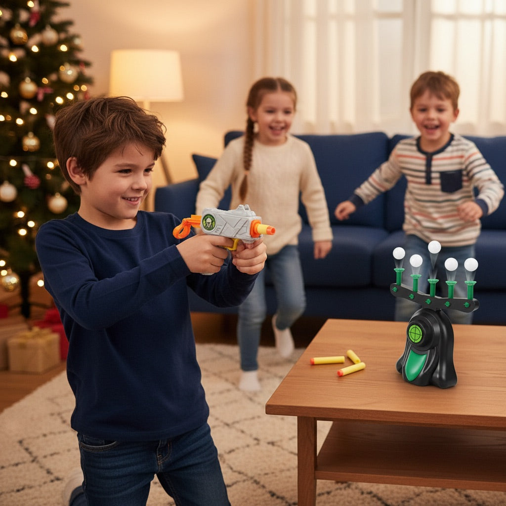 Kids playing a round, siblings cheering behind